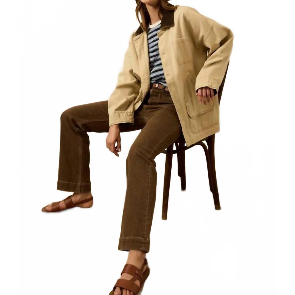 NEW FAHERTY sunwashed canvas barn jacket in sandy khaki - Picture 5 of 6